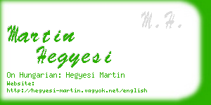 martin hegyesi business card